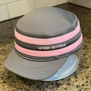 Under Armour Fitted Cadet Army Cap Hat Womens Gray Purple 4-Way Stretch